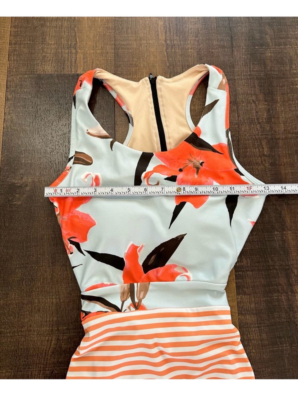 Albion Fit Seaworthy Floral/Striped One Piece Swimsuit Size Small - Picture 4 of 5